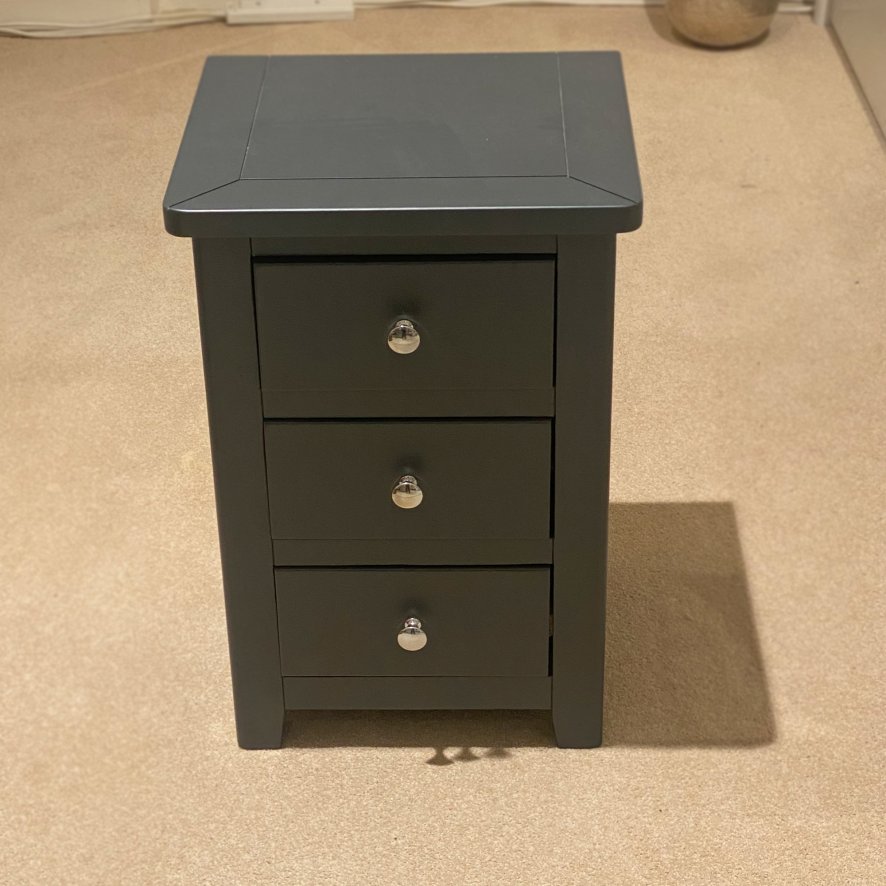 Classic Furniture Hartford Bedroom - Painted 3 Drawer Bedside (Charcoal)