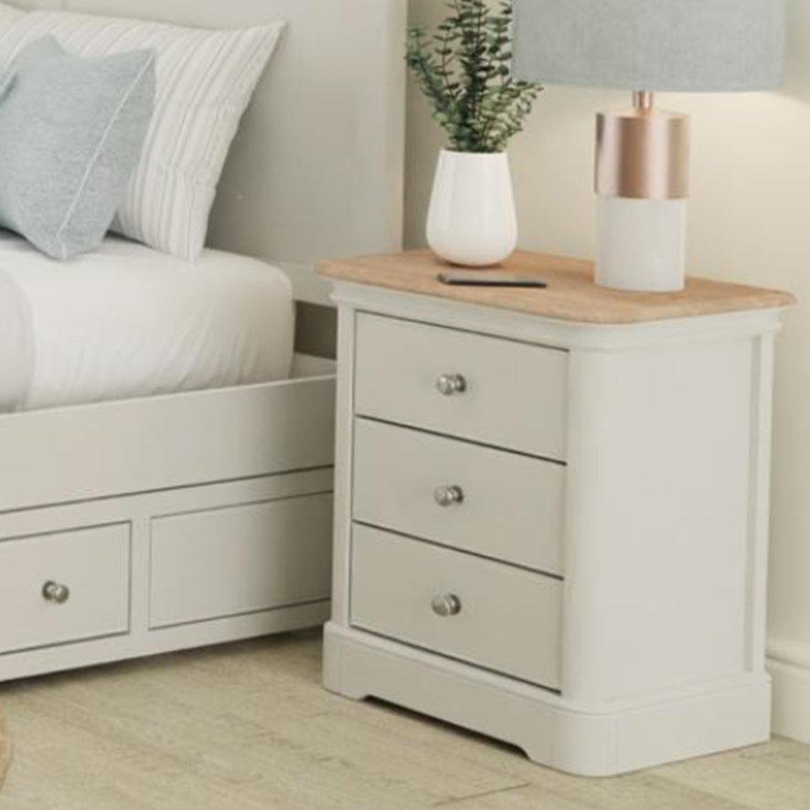 Hill and Hunter Chartwell - Three Drawer Bedside Chest (Wide)