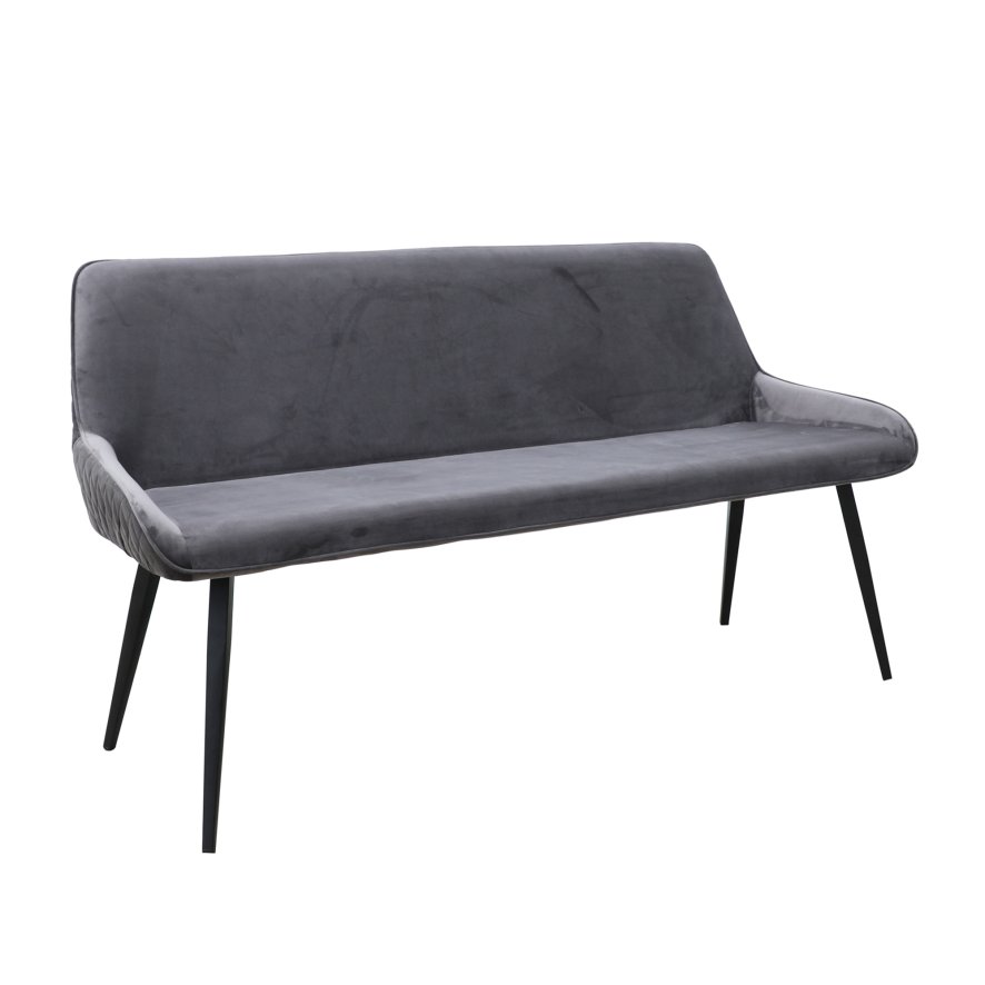 Classic Furniture Malta - Bench (Granite Grey Velvet)