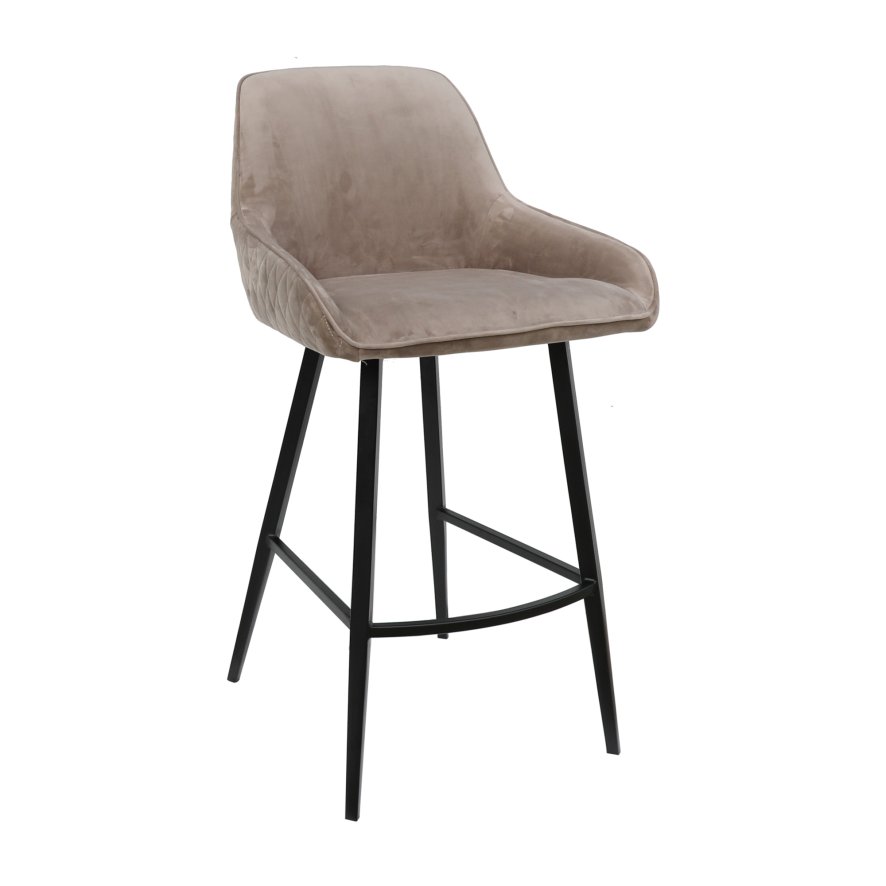 Classic Furniture Malta - Bar Stool (Taupe Velvet)