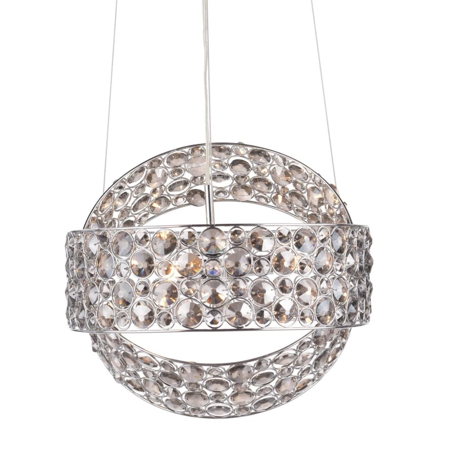 Dar Lighting Dar - Sewanee 3 Light Pendant Smoked Crystal Polished Chrome