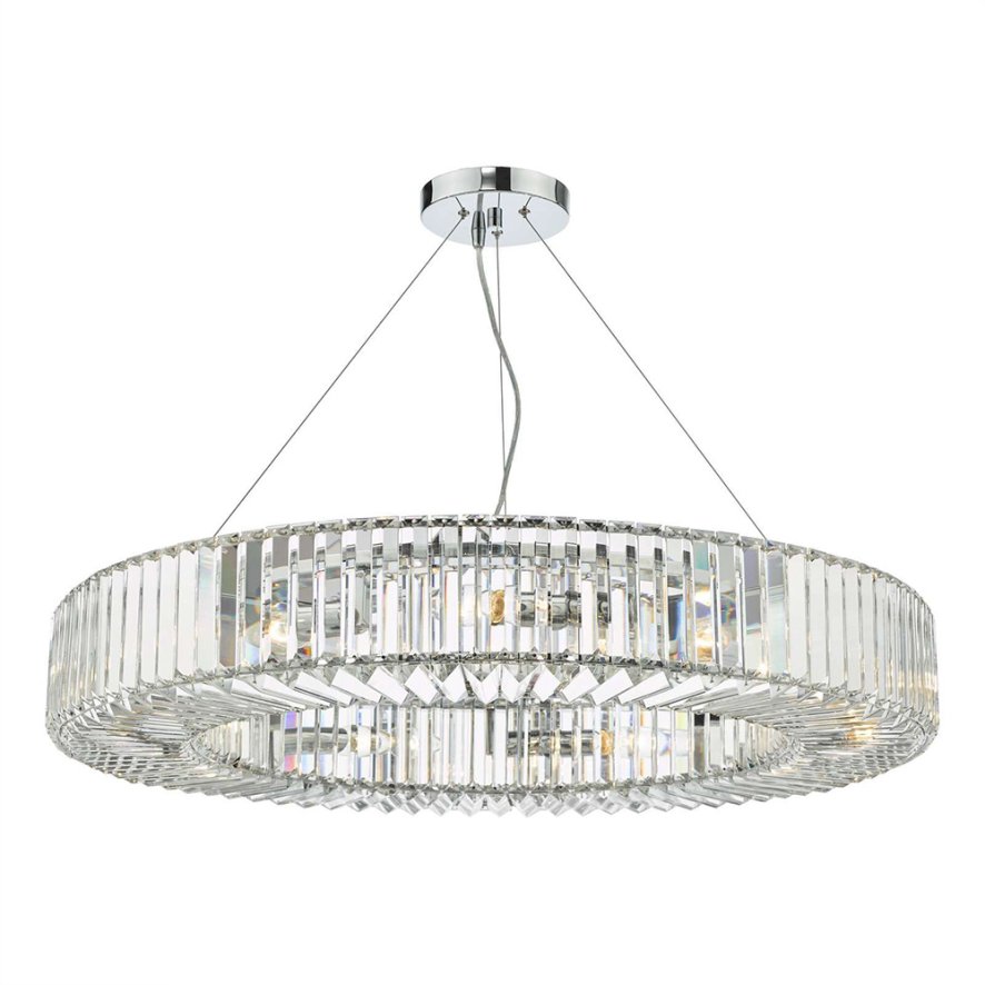 Dar Lighting Dar - Teyana 9 Light Pendant (Polished Chrome)