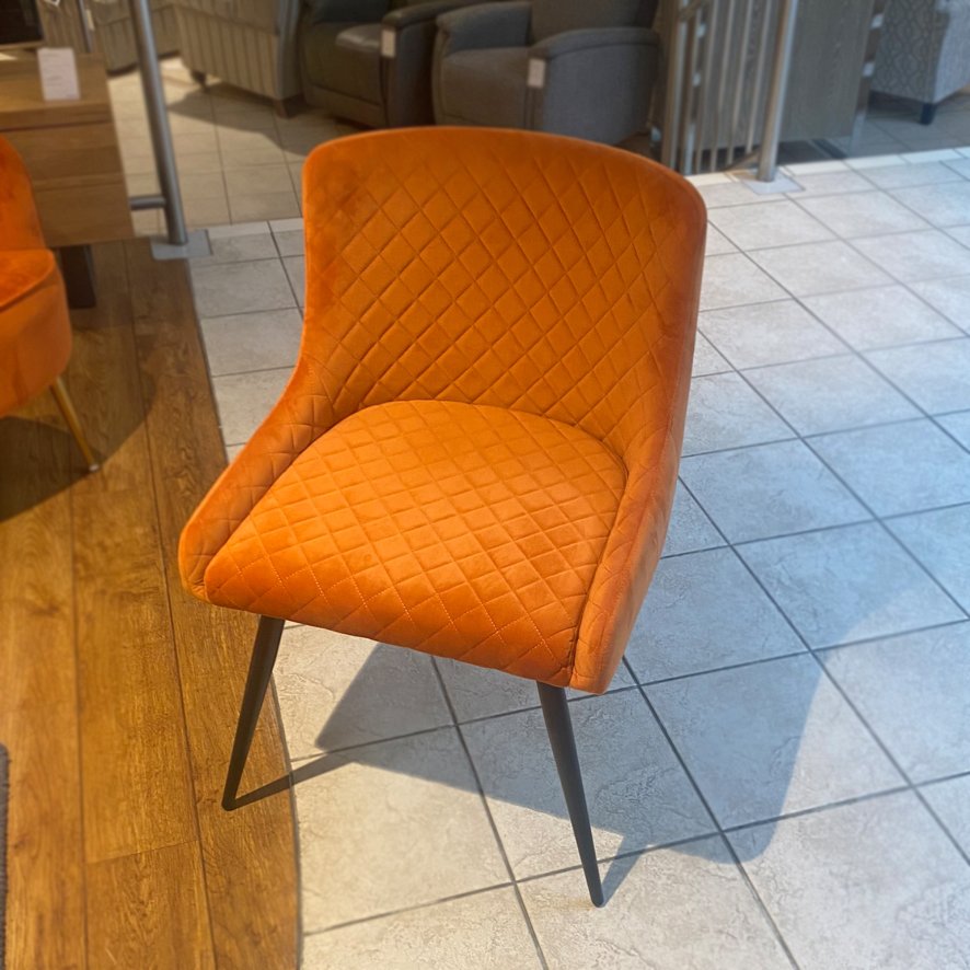 Furniture Link Malmo - Dining Chair (Burnt Orange Fabric)