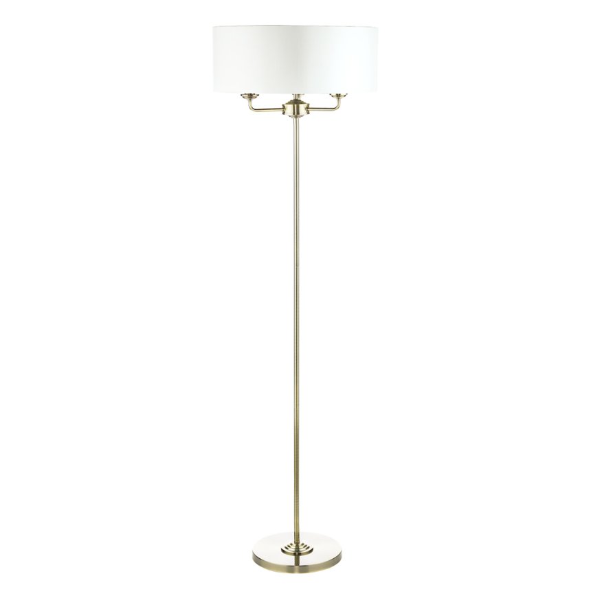 Laura Ashley Laura Ashley - Hemsley Floor Lamp Antique Brass and Ivory With Shade