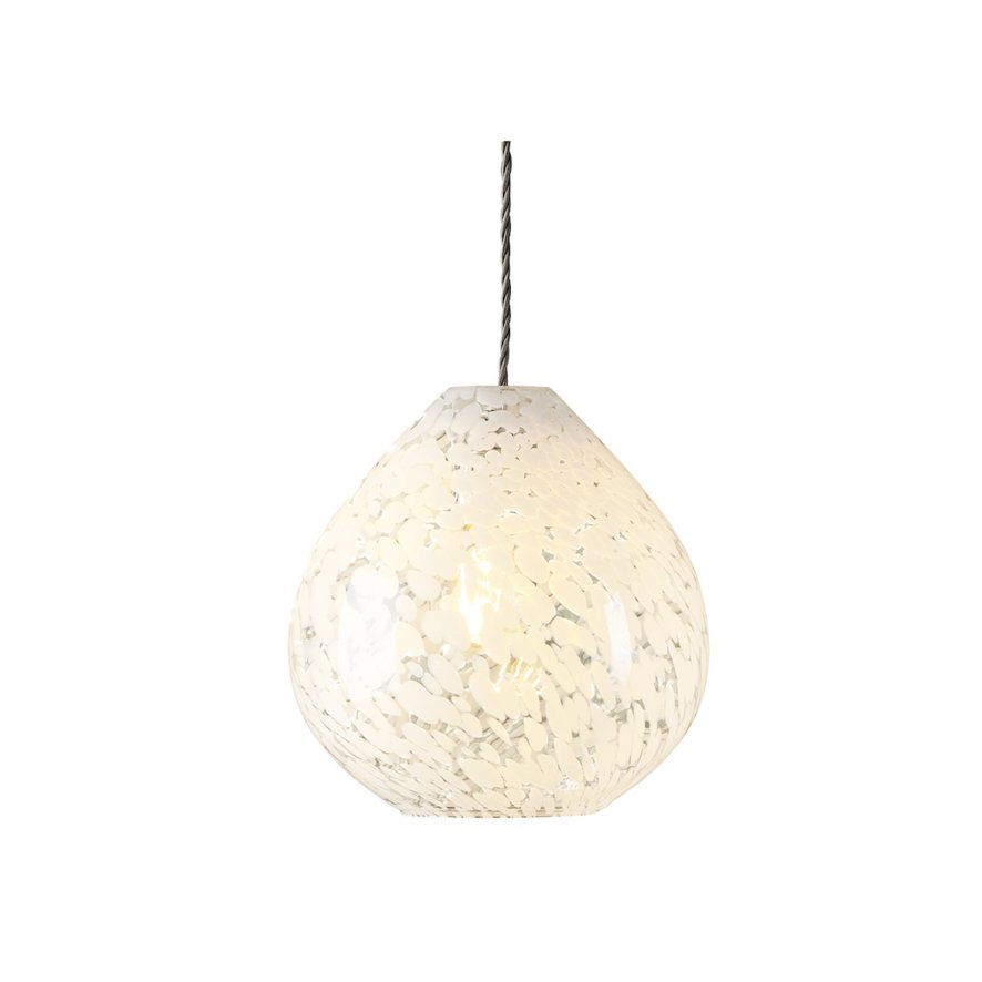 Laura Ashley Laura Ashley - Confetti Easy Fit Pendant (White Art Glass and Polished Chrome)