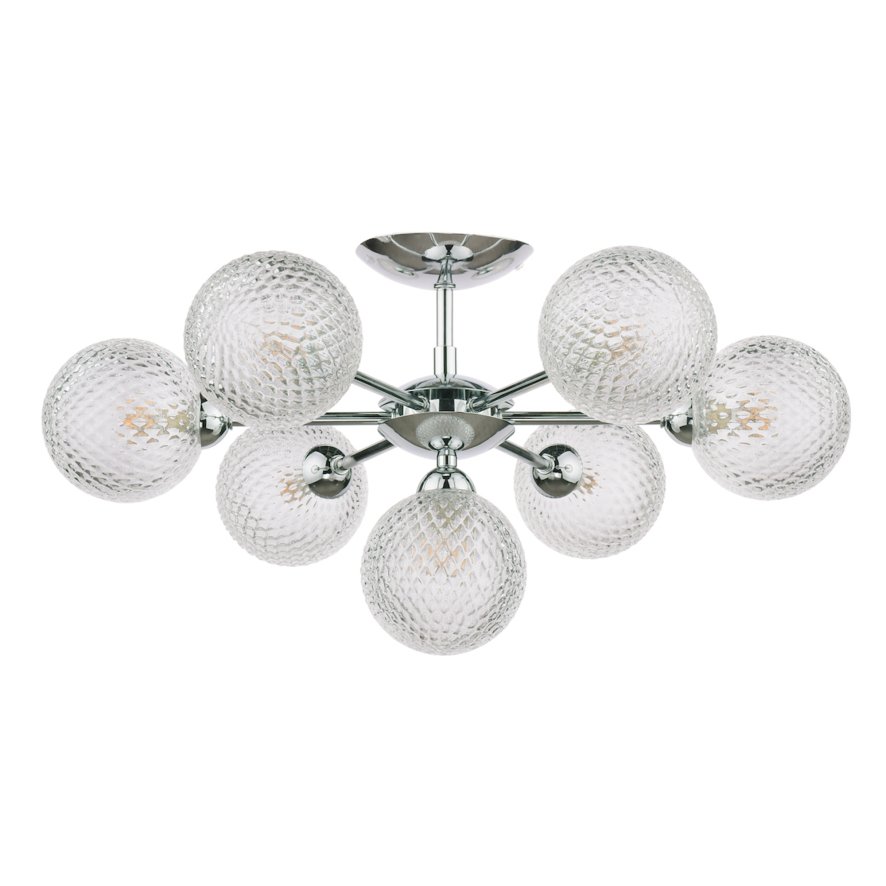 Laura Ashley Laura Ashley - Atherton 7lt Semi Flush Polished Chrome Glass