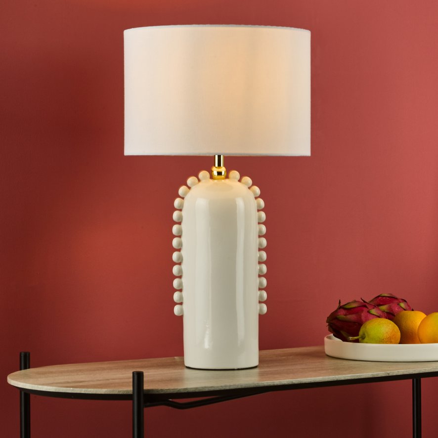 Dar - Dolce Table Lamp White Ceramic With Shade Dar - Dolce Table Lamp White Ceramic With Shade
