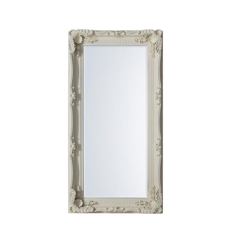 Carved - Louis Leaner Mirror Cream Carved - Louis Leaner Mirror Cream