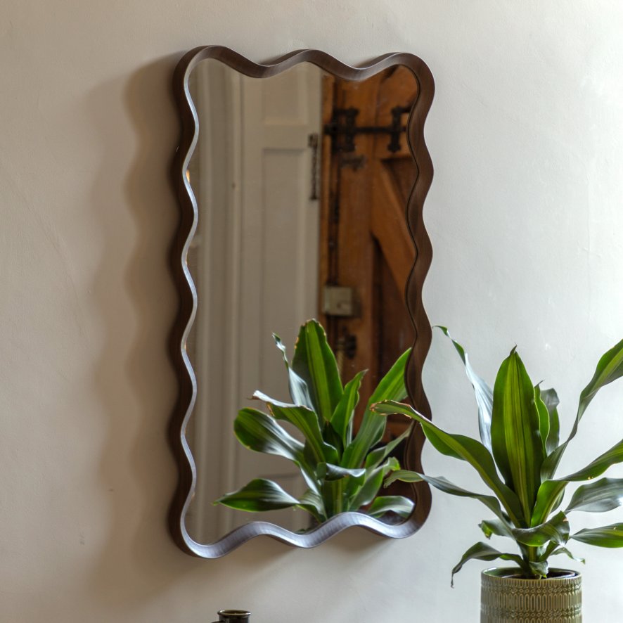 Mirrors - Wiggle Mirror Walnut Mirrors - Wiggle Mirror Walnut