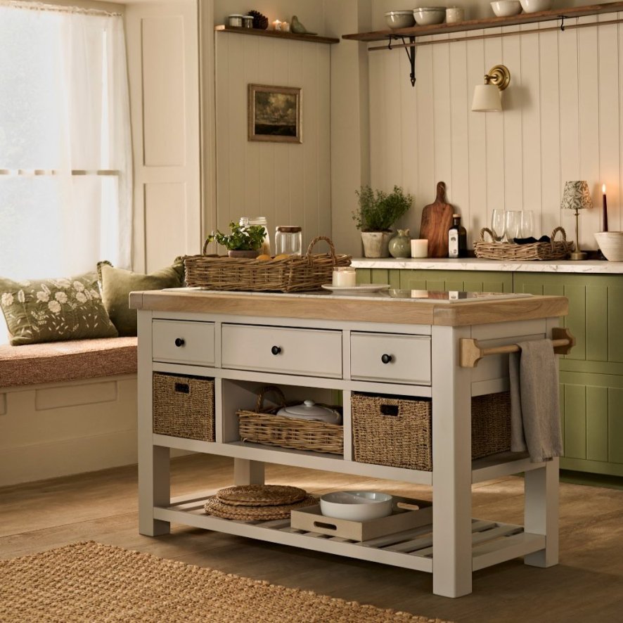 New Hampshire - Large Kitchen Island Stone Grey New Hampshire - Large Kitchen Island Stone Grey