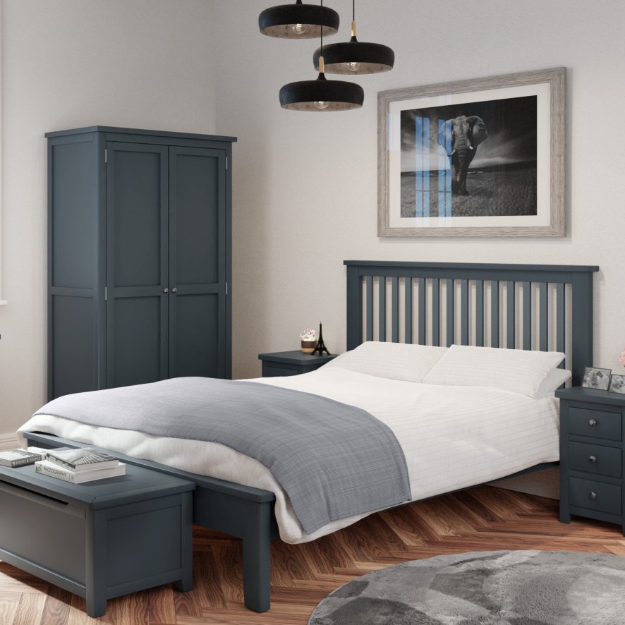 Classic Furniture Hartford - Double Bedframe (Blue)