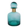 Libra Jorum - Wide Glass Bottle with Lid (Brass Detail)