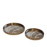 Libra Vienna - Set Of 2 Antique Gold Tree Trays