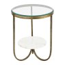 Libra Nolita - White Marble And Antique Gold Iron Side Table