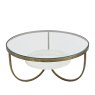 Libra Nolita - Coffee Table with White Marble And Antique Gold Iron