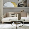 Libra Nolita - Coffee Table with White Marble And Antique Gold Iron