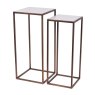 Libra Hylas - Two Ceramic Side Tables with Antique Copper Frame