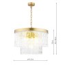 Laura Ashley Laura Ashley - Durnsford 4 Light Pendant (Matt Antique Brass and Glass)