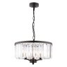 Laura Ashley Laura Ashley - Elkwood 3 Light Pendant Crystal and Black