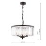 Laura Ashley Laura Ashley - Elkwood 3 Light Pendant Crystal and Black