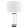 Laura Ashley Laura Ashley - Harrington Large Table Lamp (Matt Black and Glass With Shade)