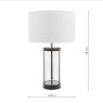 Laura Ashley Laura Ashley - Harrington Small Table Lamp (Matt Black and Glass With Shade)