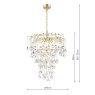 Dar Lighting Laura Ashley - Willow 4 Light Pendant (Satin Champagne and Crystal)