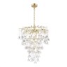 Dar Lighting Laura Ashley - Willow 4 Light Pendant (Satin Champagne and Crystal)