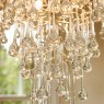 Dar Lighting Laura Ashley - Willow 4 Light Pendant (Satin Champagne and Crystal)