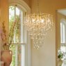 Dar Lighting Laura Ashley - Willow 4 Light Pendant (Satin Champagne and Crystal)