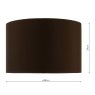 Dar Lighting Dar - Voyage Faux Silk Drum Shade 38cm (Brown)