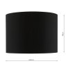 Dar Lighting Dar - Roja Cotton Drum Shade 24cm (Black)