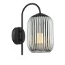 Dar Lighting Dar - Idra Wall Light Matt Black with Smoked Glass