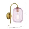 Dar Lighting Dar - Idra Wall Light Aged Bronze with Pink Glass