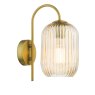 Dar Lighting Dar - Idra Wall Light Aged Bronze with Champagne Glass