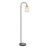 Dar Lighting Dar - Idra Floor Lamp Matt Black with Champagne Glass