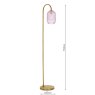 Dar Lighting Dar - Idra Floor Lamp Aged Bronze with Pink Glass