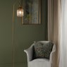 Dar Lighting Dar - Idra Floor Lamp Aged Bronze with Champagne Glass