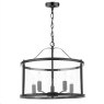 Laura Ashley Laura Ashley - Harrington 5 Light Pendant Matt Black and Glass