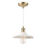 Dar Lighting Laura Ashley - Beca Small Pendant White Ceramic Antique Brass