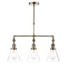 Dar Lighting Laura Ashley - Isaac 3lt Bar Pendant Antique Brass