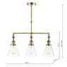 Dar Lighting Laura Ashley - Isaac 3lt Bar Pendant Antique Brass