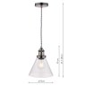 Laura Ashley Laura Ashley - Isaac Pendant Satin Nickel Glass