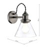 Laura Ashley Laura Ashley - Isaac Wall Light Satin Nickel Glass