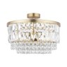 Dar Lighting Laura Ashley - Rhosill 3 Light Semi Flush (Antique Brass and Glass)