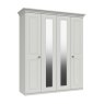 One Call Furniture Devon - Tall Four Door Robe with Two Mirrors (Soft Close)