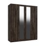 One Call Furniture Dorset - Four Door Wardrobe with Two Mirrors (Soft Close)