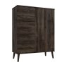 One Call Furniture Dorset - Five Drawer Cabinet with Hanging Storage (Soft Close)