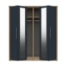 One Call Furniture Exeter - Four Door Bifold Wardrobe with Two Mirrors (Soft Close)