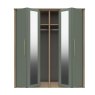 One Call Furniture Exeter - Four Door Bifold Wardrobe with Two Mirrors (Soft Close)